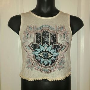 Women's LA HEARTS Hamsa design crop top